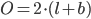 O = 2 cdot (l+b)